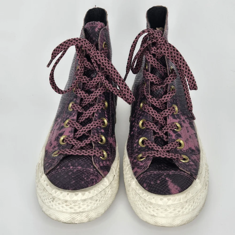 Converse chuck taylor high top sneakers purple black faux‎ snakeskin & texture 6 - Picture 3 of 10